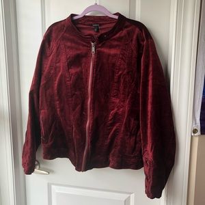Torrid Burgundy Velvet Jacket
